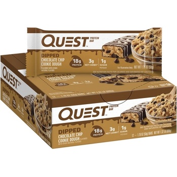 QUEST Nutrition Quest - Dipped Chocolate Bar | Different Flavors [12 x 50 грама] Chocolate Chip Cookie Dough