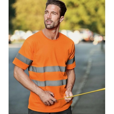 Rimeck tričko HV Protect 1V9 reflexní krátký rukáv unisex Oranžová svítivě L