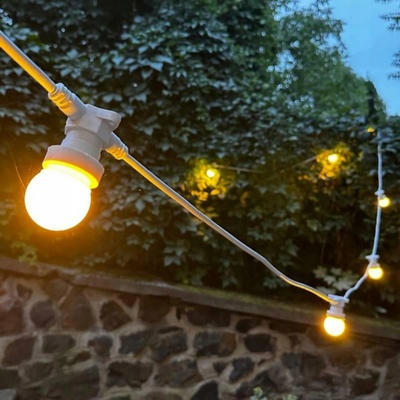 DecoLED DecoLED Light girlanda s vymeniteľnými žiarovkami - 50 m, 50 zásuviek - biely kábel GLNX050