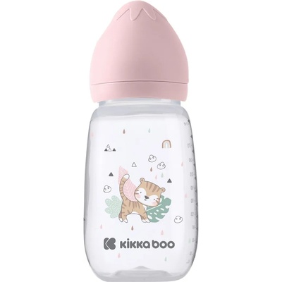 KikkaBoo Бебешко шише с широко гърло KikkaBoo Clouds - Savanna, 310 ml, Pink (31302020099)