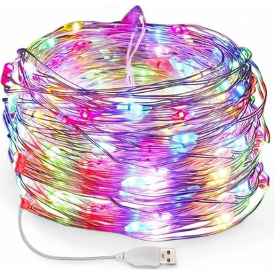 senzanakupy Venkovní mikro řetěz 5 m 50LED s časovačem barevný