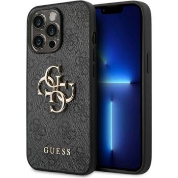 GUESS Кейс Guess GUHCP14L4GMGGR за iPhone 14 Pro 6.1"" сив / сив, твърд, с метално лого (GUE002384-0)