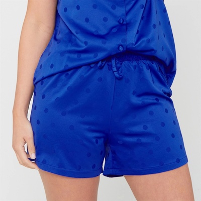 Be You Дамски къси панталони Be You Ladies Satin Spot Pyjama Shorts - Cobalt