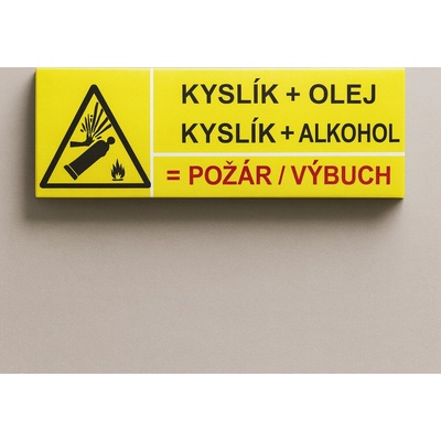 Traiva s.r.o. Kyslík + olej (alkohol) = výbuch Verze: Plast 105 x 30 mm tl. 0.5 mm - Kód: 16045