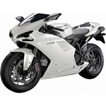 New Ray Toys Метален мотоциклет Newray - Ducati 1198, 1: 12, бял (57143 B)