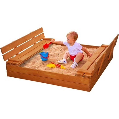 ATMOWOOD Dřevěné impregnované pískoviště s lavičkami 150 x 137 cm