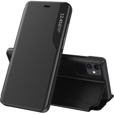 HQWear Елегантен кожен кейс-тефтерче Eco Leather View за Apple iPhone 13 Pro Max, Черен (9145576231050)