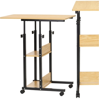 Springos Výškovo nastaviteľný mobilný stolík na kolieskach 80 × 40 cm S-HF0060