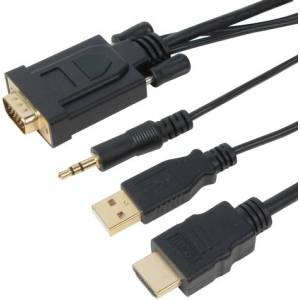 VCOM Кабел, VCom CG598A, HDMI M / VGA M, 1.8m (CG598A-1.8m)