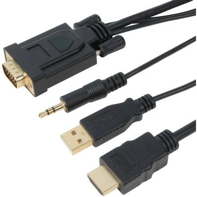 Кабел, VCom CG598A, HDMI M / VGA M, 1.8m (CG598A-1.8m)