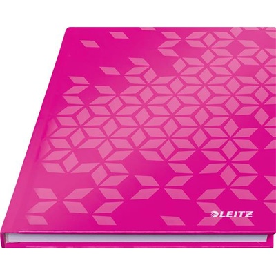 Leitz Записвачка, A5, с подвързия, 80 листа, твърди корици, LEITZ "Wow", розова 46271023 (46271023)