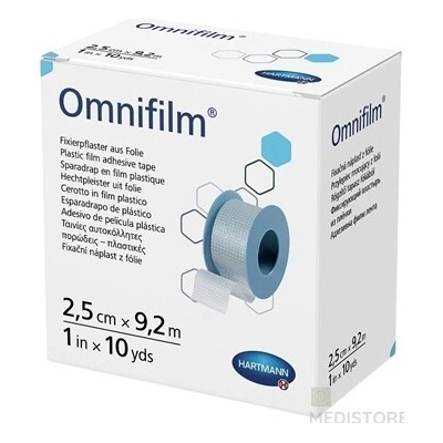 OMNIFILM hypoalergénna náplasť fixačná z transparentnej fólie 2,5 cm x 9,2 m 1 ks