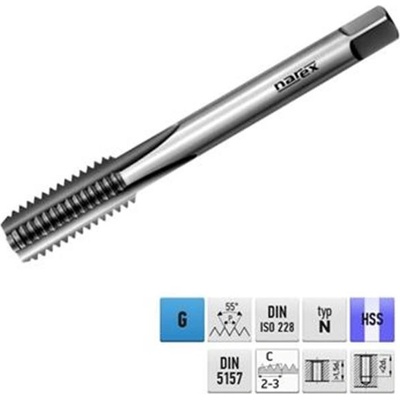 Narex Ždánice 041530030011300 - Závitník sadový G 3/8" stoupání 19P na palec ("), č. III, HSS typ 0302
