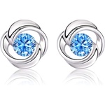 Silenti Jewelry Сребърни обеци "Случайност" - Син