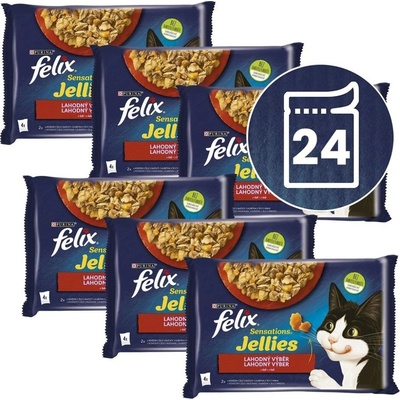 Felix Sensations Jellies hovězí kuře v želé 24 x 85 g