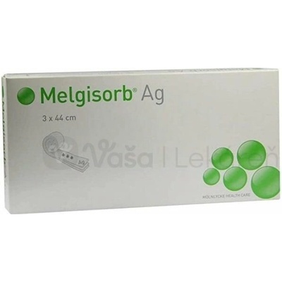 Melgisorb Ag Antimikrobiálny alginátový obväz 3 x 44 cm 10 ks