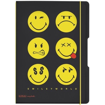Herlitz Zošit my.book Flex Smiley World Black A5 40listov štvorčekový PP