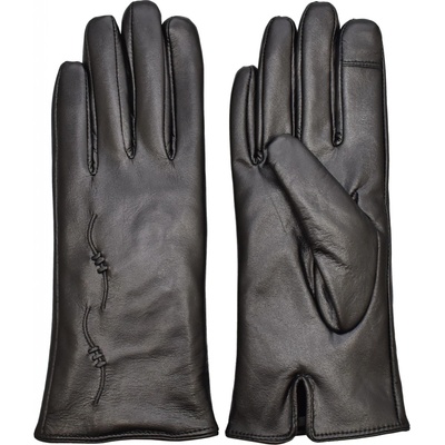Semiline dámske kožené antibakteriálne rukavice P8205-0 black