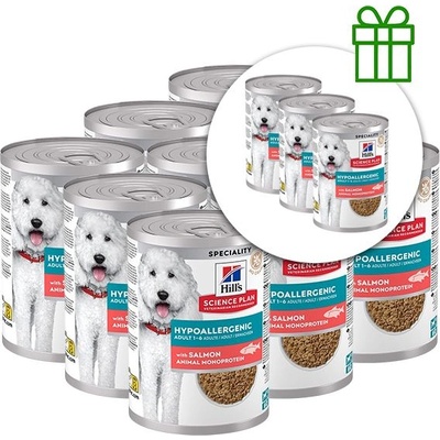 Hill's Science Plan Hypoallergenic консерва за кучета в зряла възраст с сьомга 363 г, 9+3 безплатно