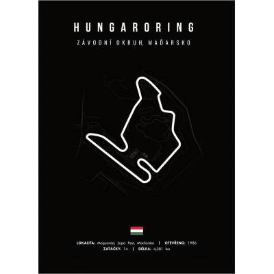 Jen tak z lásky Plakát Závodní okruhy Rozměr plakátu: 50 x 70 cm, Závodní okruh: Hungaroring, Barevná varianta: Černá