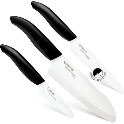 KYOCERA (Kyoto Ceramics - Япония) Комплект от 3 броя керамични ножове KYOCERA SET CHEF (Kyocera SET CHEF - 3PC KNIFE)