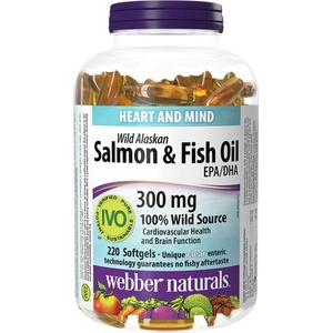Webber Naturals Wild Alaskan Salmon & Fish Oil 1000 mg [220 Гел капсули]