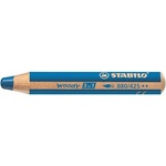 STABILO Цветни моливи, кръгли, дебели, STABILO "Woody 3 в 1", сини 880/425 (880/425)