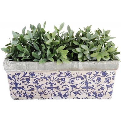 Esschert Design BETÓNOVÝ KVETINÁČ KELLY 15X39,5 CM BIELA/MODRÁ