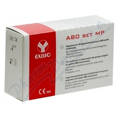 EXBIO Olomouc DIAGNOSTICKÁ SÚPRAVA ABO SET monoklon. 2 x 3 ml 30 vyšetrení