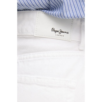 Pepe Jeans Дънков къс панталон Pepe Jeans BERMUDA SHORT UHW WHT в бяло с изчистен дизайн с висока талия PL801181 (PL801181)