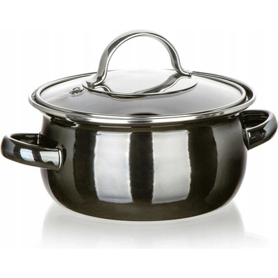 Banquet Smaltovaný HRNEC s poklicí malý 0,71 l 14 cm kovový