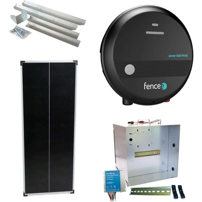 Premium sada solární ohradník - Kompletní přenosná schránka + 4J zdroj, panel 100 W