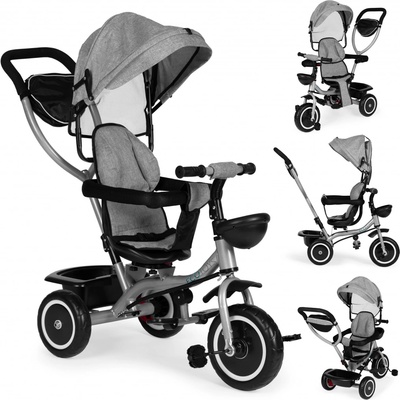 EcoToys kočík 2v1 otočné sedadlo skladacia strieška sivá