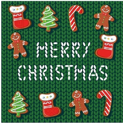 Procos Vianočné papierové obrúsky 3V merry christmas 33x33cm