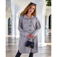 ! ! Resti Women's Shirt Type Coat šedá