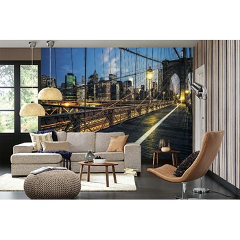 DIMEX ART s. r. o Самозалепваща се флизелинова фототапета бруклински мост през нощта 375 x 250 см