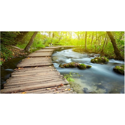 Foto obraz fotografie na skle Chodník nad riekou 100x50 cm