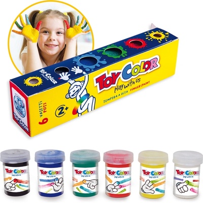 Toy Color Бои за рисуване с пръсти Toy Color 6 цвята