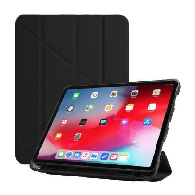 Калъф с оригами стойка и място за Apple Pencil за iPad Pro 12, 9" (2018-2022) - черно (29254)