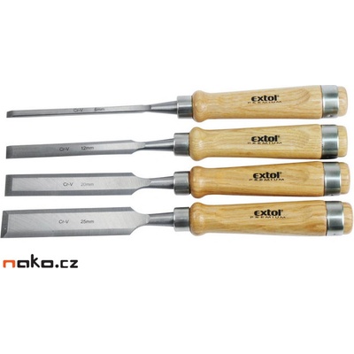 EXTOL PREMIUM sada dlát s bukovou rukojetí, 6-12-20-25mm 8812420