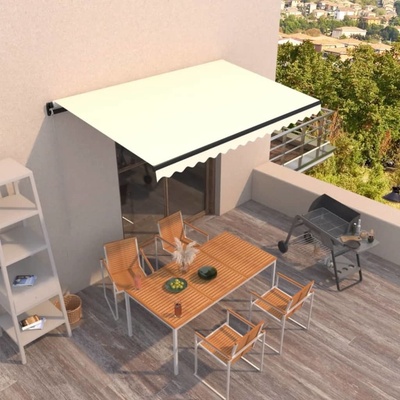 VidaXL Ručně zatahovací markýza 400 x 350 cm krémová