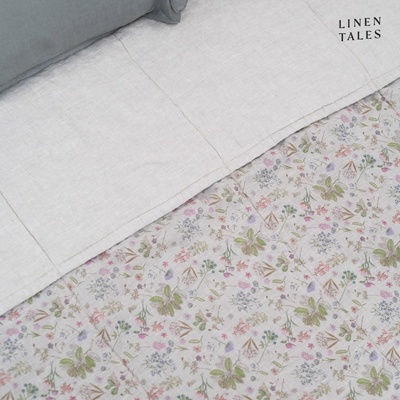 Linen Tales Ленена ватирана покривка за легло в естествен цвят 200x220 cm Botany 2 & Melange - Linen Tales (LT-BQ-200x220-BO2/ML)