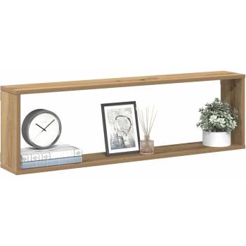 vidaXL Стенни кубични рафтове, 2 бр, дъб артизан, 100x15x30 см (856584)