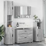 vidaXL Комплект мебели за баня 4 бр. Сив Сонома 35 x 30 x 192 см (3393049)