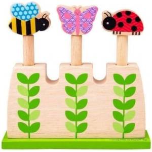 Bigjigs Toys - Дървени изскачащи градински буболечки (BJ057)