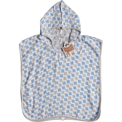 Kikko Bambusové mušelínové pončo 1 Cross Baby Blue