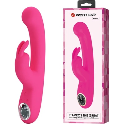 Вибратор с клитор стимулатор, LCD дисплей - Lamar Rabbit Vibrator Pink (D-237394)