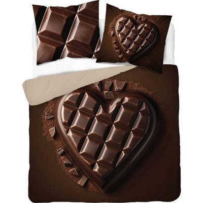 Detexpol obliečky 3D Srdce čokoládové micro Polyester mikrovlákno 220x200 2x70x80
