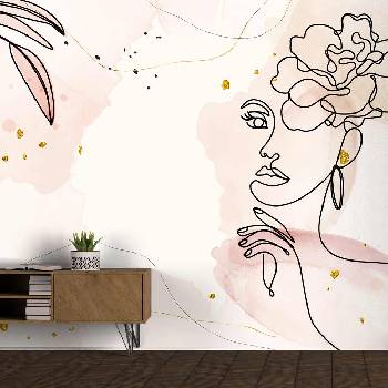 Decono Фототапет Дама в Розово