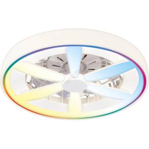 Polux Led rgbw Димируемо таванно осветително тяло с вентилатор malawi led/48w/230v бяло+дистанционно управление (sa2497)